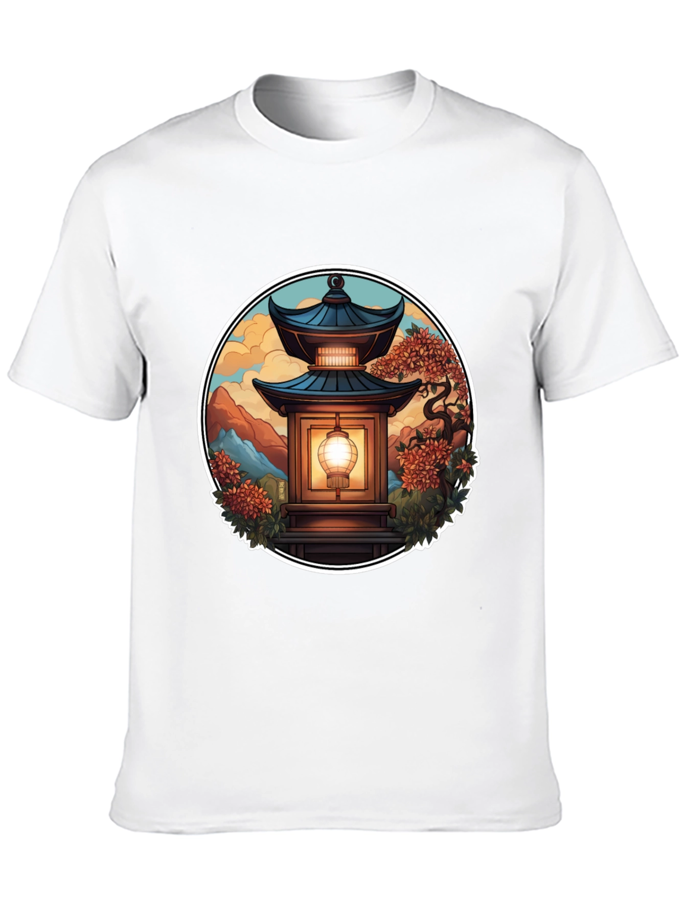 Asian Lantern Graphic Tee - Unique Design