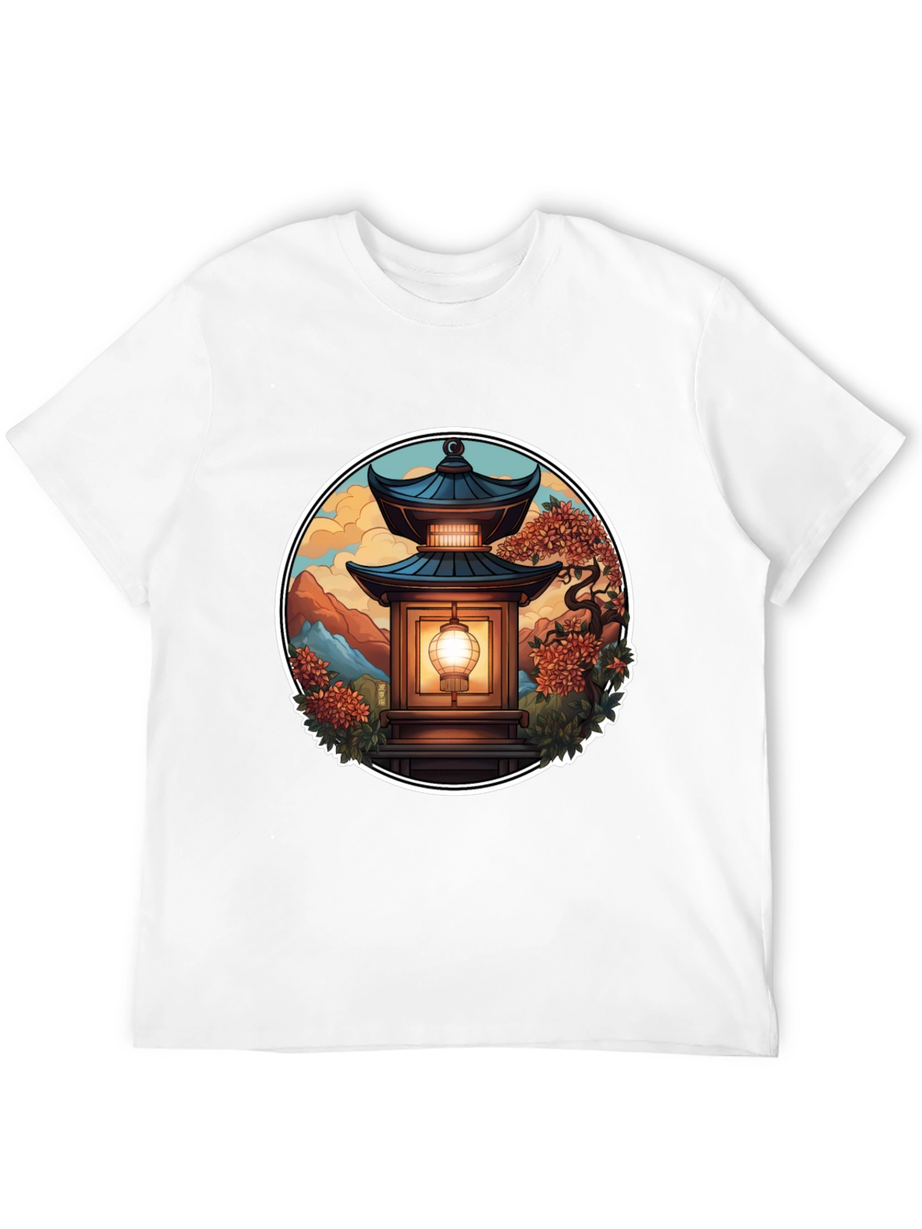 Asian Lantern Graphic Tee - Unique Design
