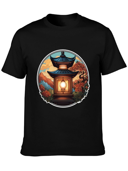 Asian Lantern Graphic Tee - Unique Design