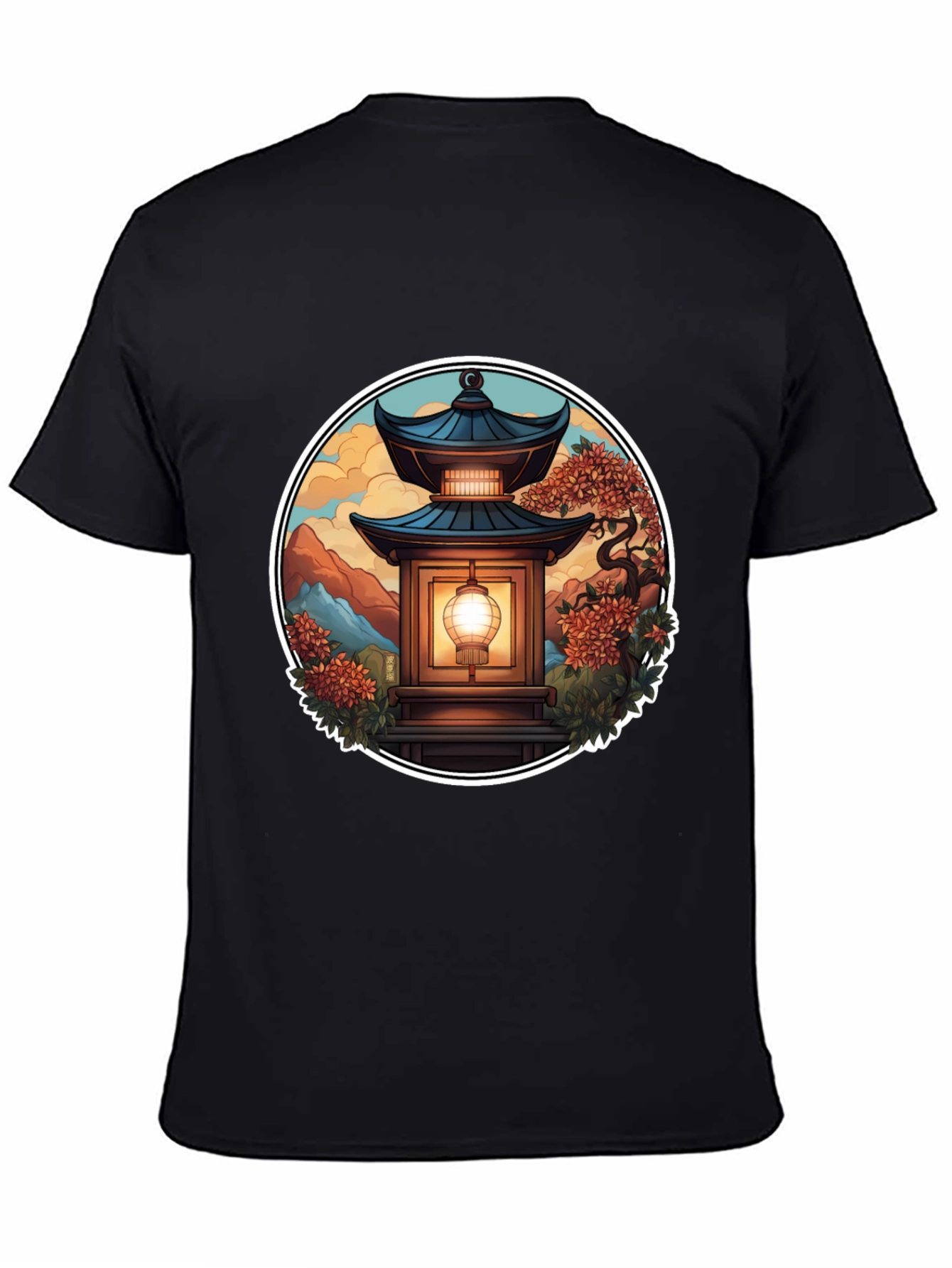 Asian Lantern Graphic Tee - Unique Design