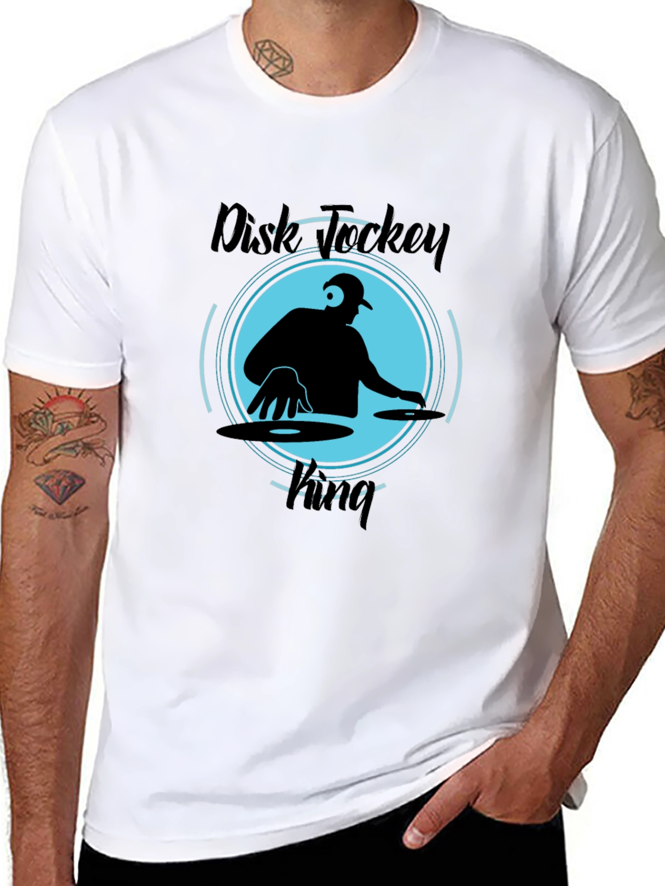 Disk Jockey King Black T-Shirt