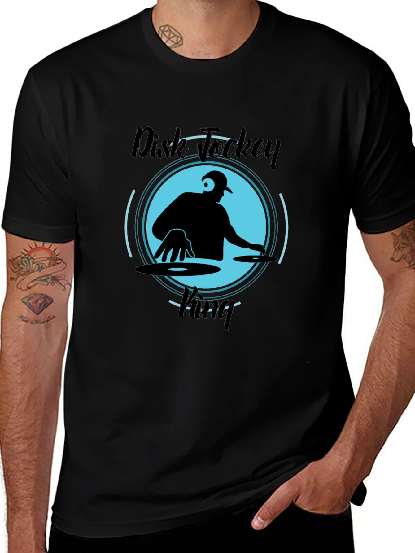 Disk Jockey King Black T-Shirt