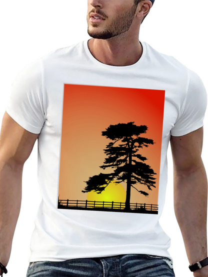 Sunset Silhouette Graphic Tee - Nature Lovers Shirt