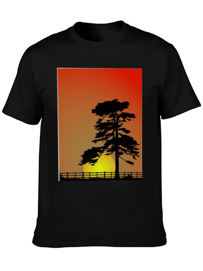 Sunset Silhouette Graphic Tee - Nature Lovers Shirt