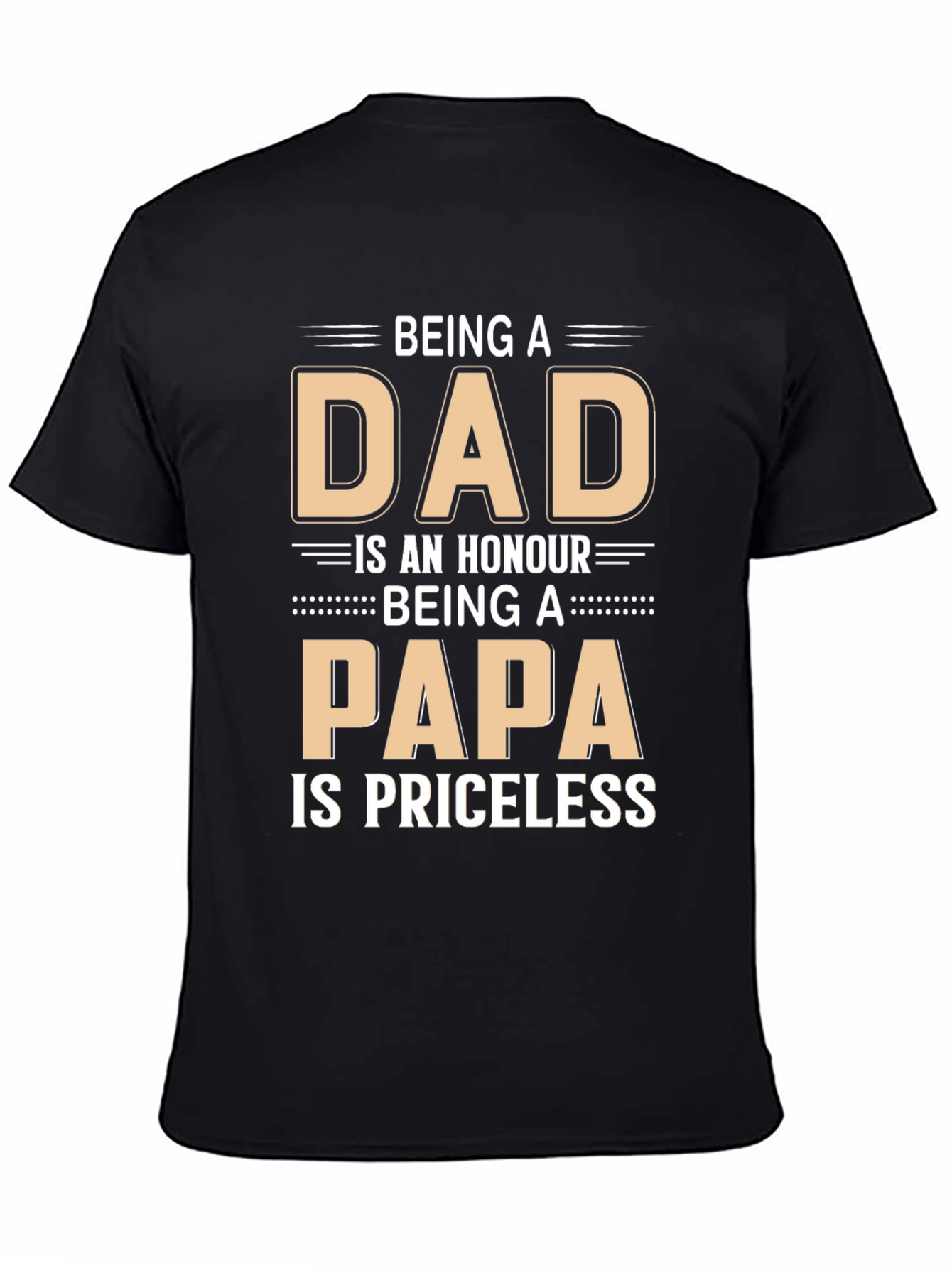 Dad Papa Honour Priceless Black T-Shirt
