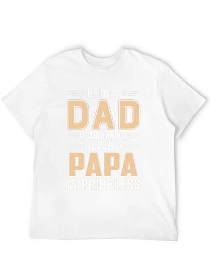 Dad Papa Honour Priceless Black T-Shirt