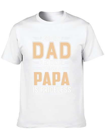 Dad Papa Honour Priceless Black T-Shirt
