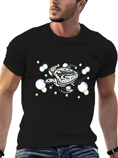 Tribal Turtle T-Shirt - Black