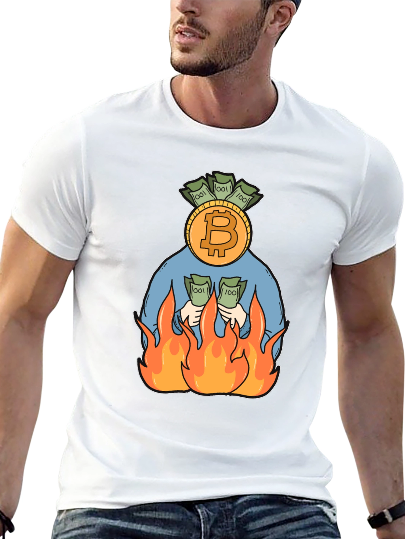 Bitcoin Burning Money T-Shirt