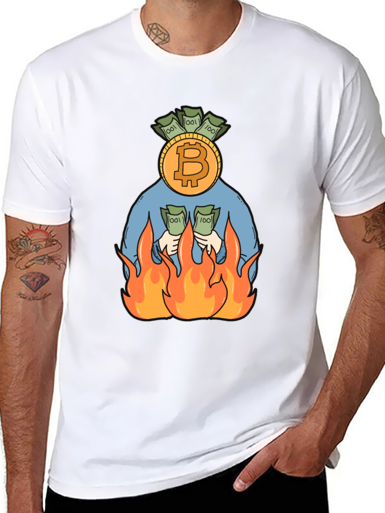Bitcoin Burning Money T-Shirt