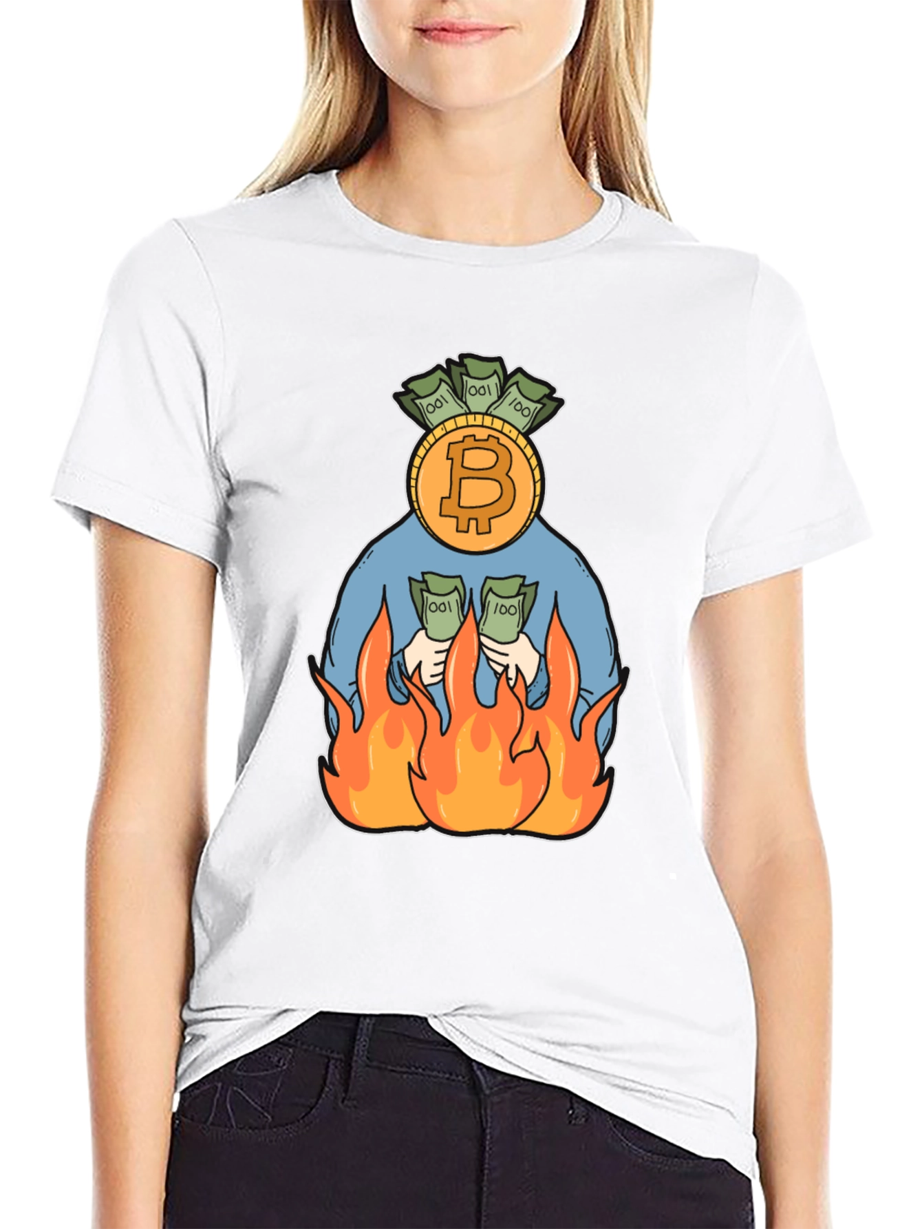 Bitcoin Burning Money T-Shirt