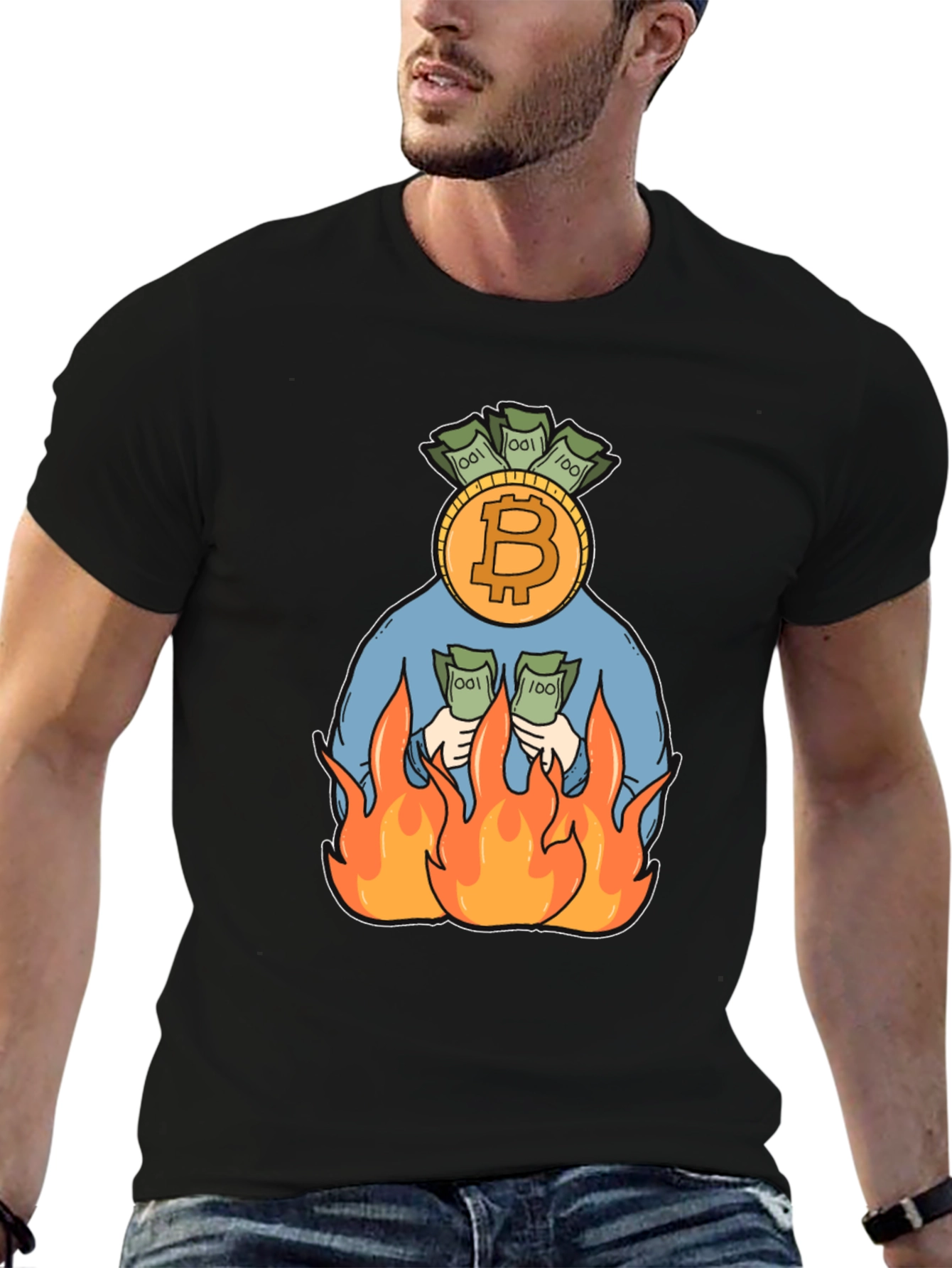 Bitcoin Burning Money T-Shirt