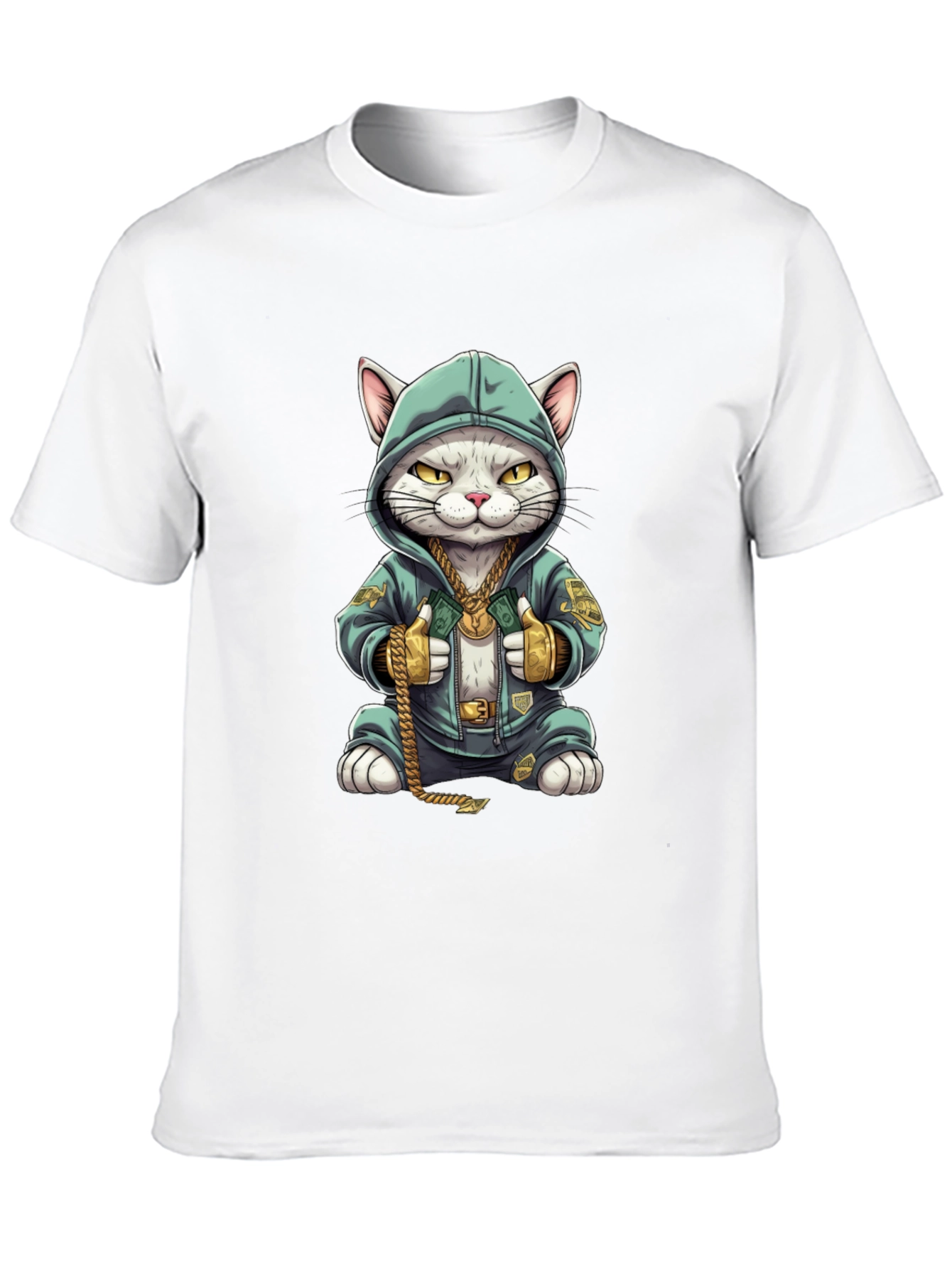 Cool Cat in Hoodie T-Shirt