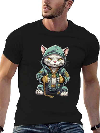 Cool Cat in Hoodie T-Shirt