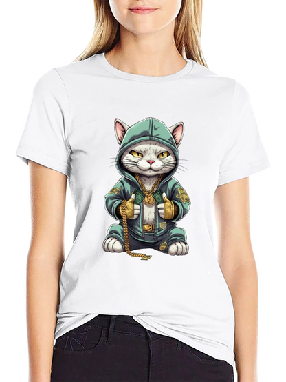 Cool Cat in Hoodie T-Shirt