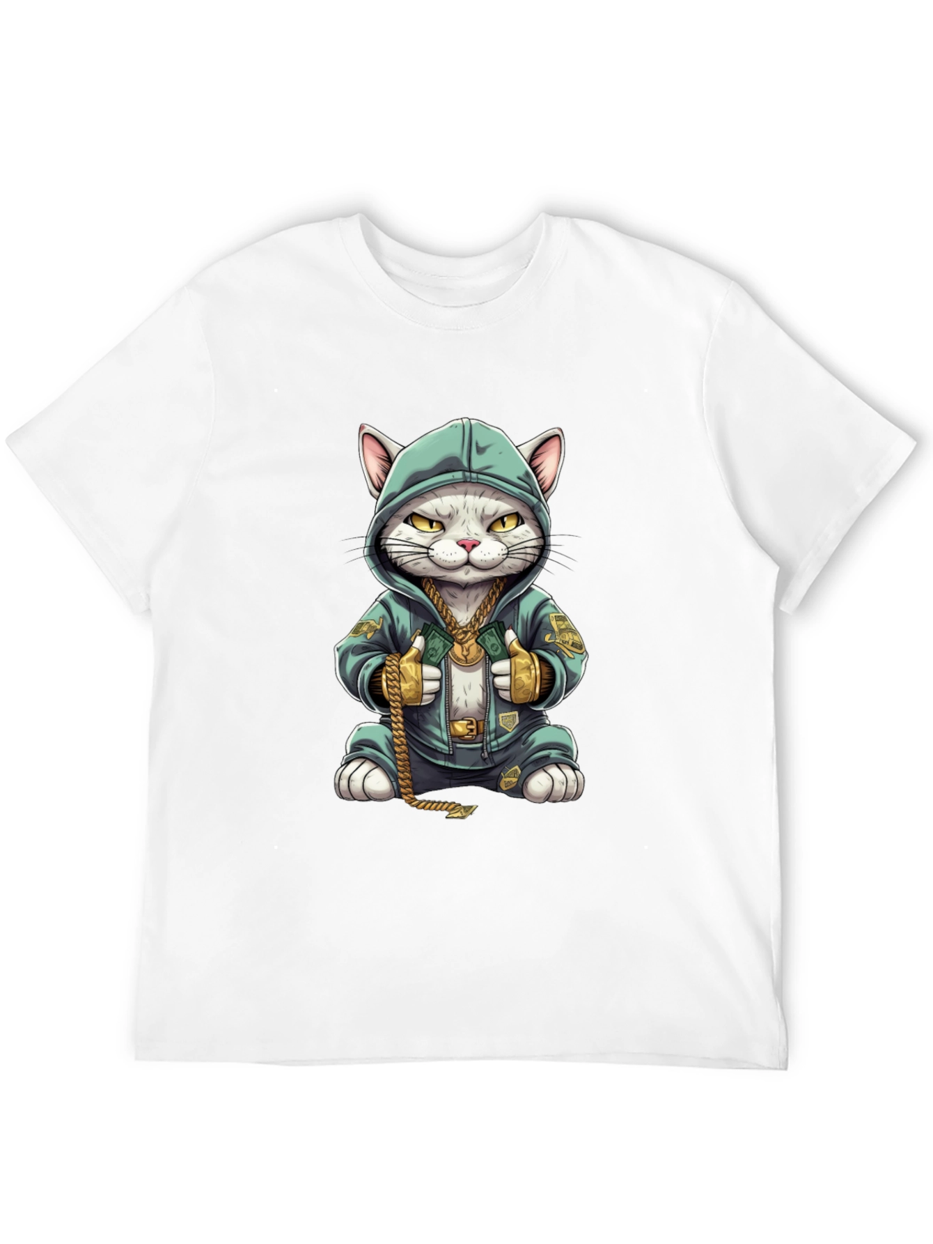 Cool Cat in Hoodie T-Shirt