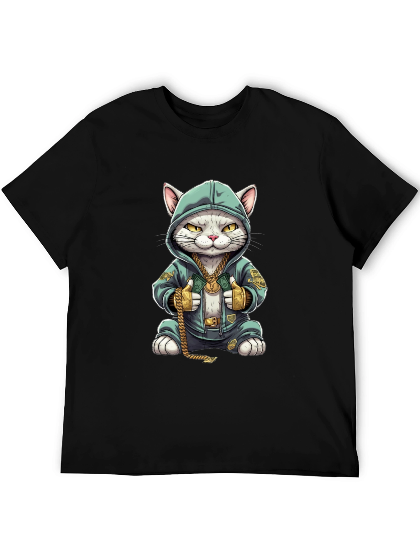 Cool Cat in Hoodie T-Shirt