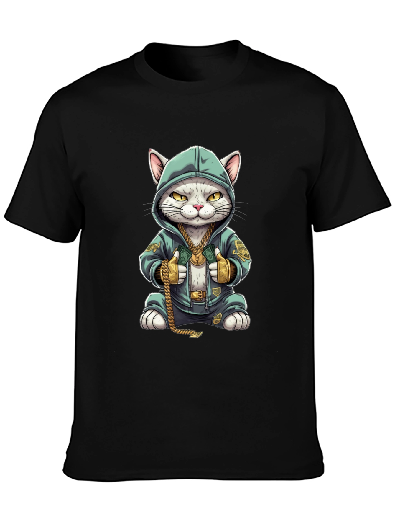 Cool Cat in Hoodie T-Shirt