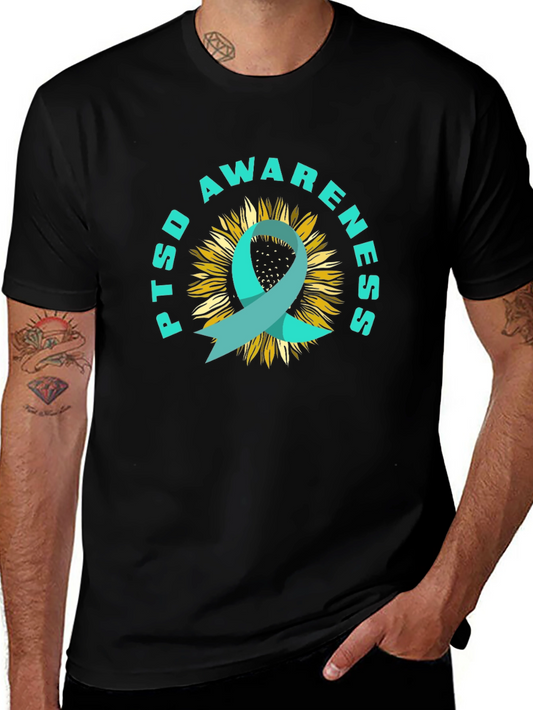 PTSD Awareness Sunflower Ribbon T-Shirt