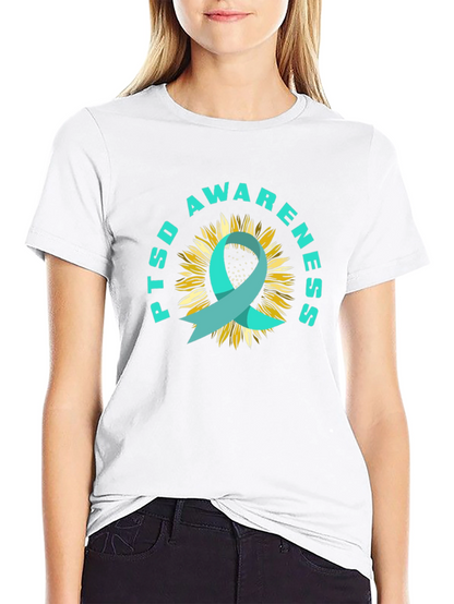 PTSD Awareness Sunflower Ribbon T-Shirt