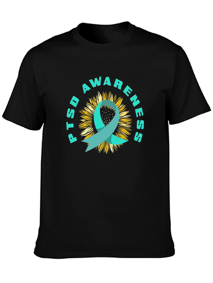 PTSD Awareness Sunflower Ribbon T-Shirt