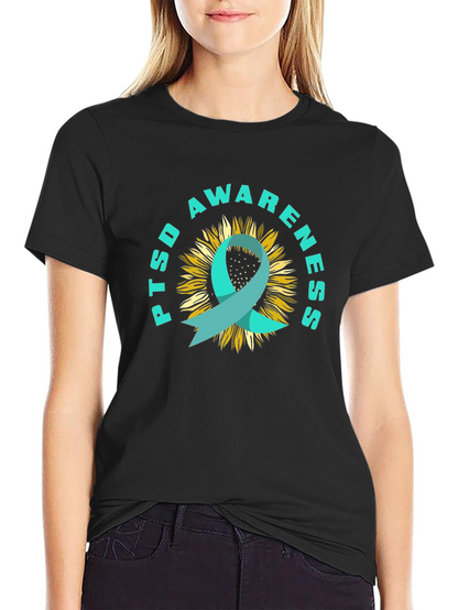 PTSD Awareness Sunflower Ribbon T-Shirt