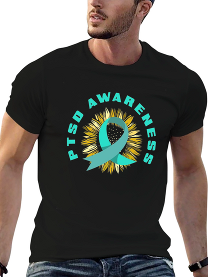 PTSD Awareness Sunflower Ribbon T-Shirt
