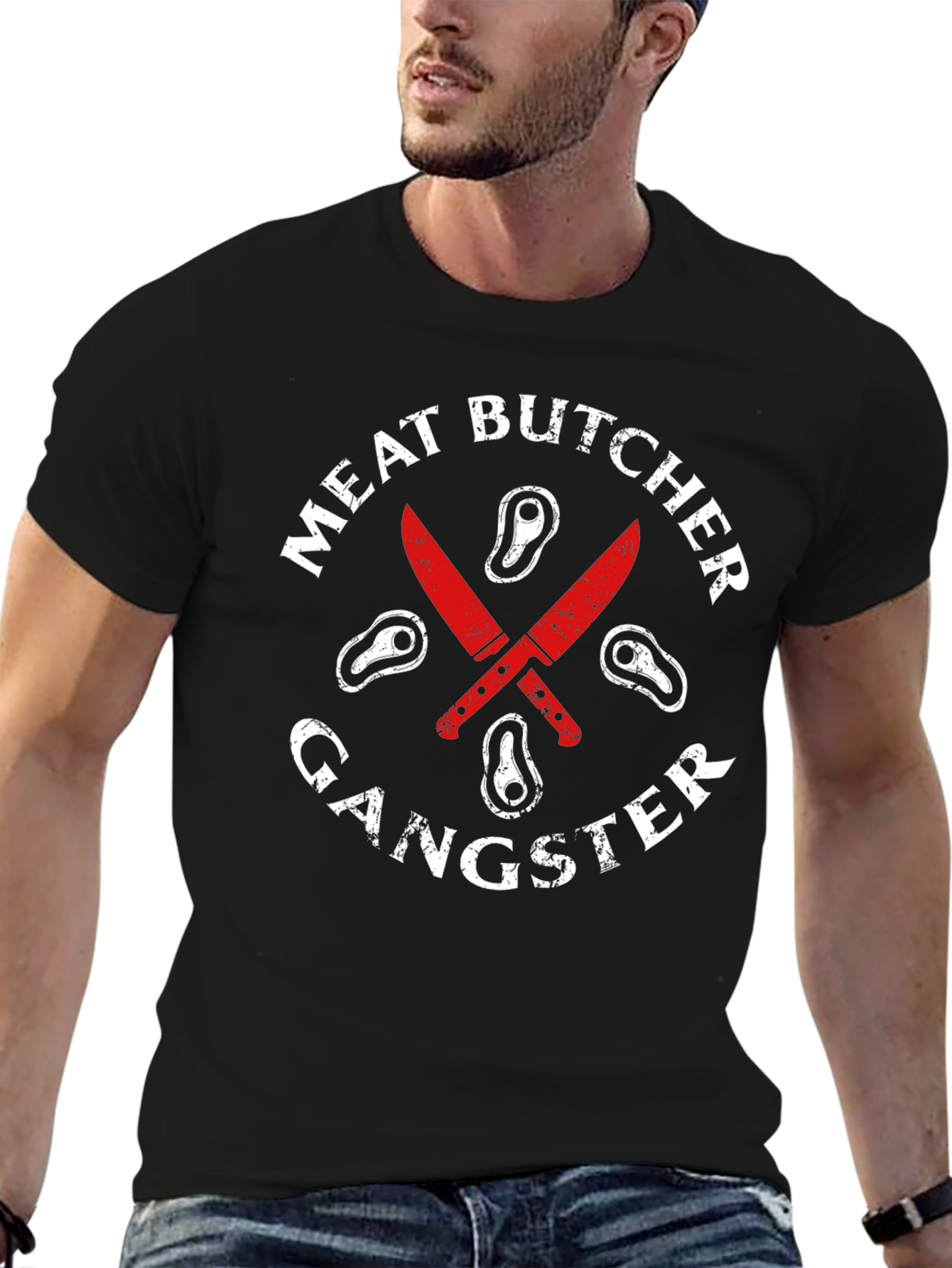 Meat Butcher Gangster Graphic T-Shirt