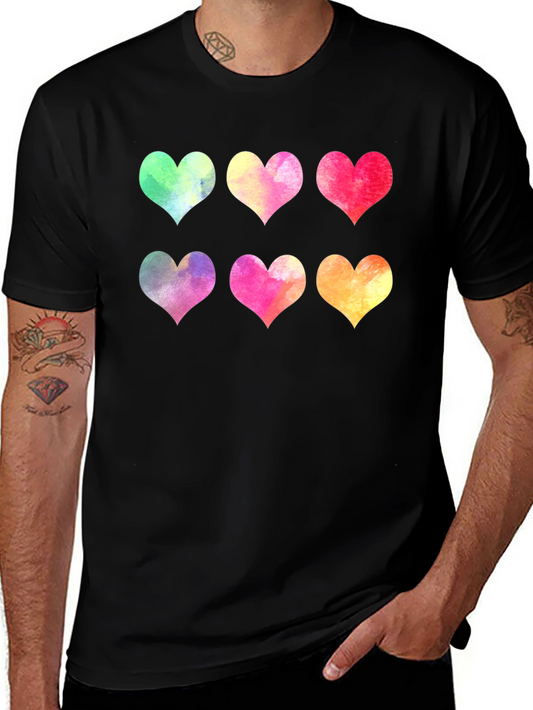 Watercolor Hearts Graphic T-Shirt