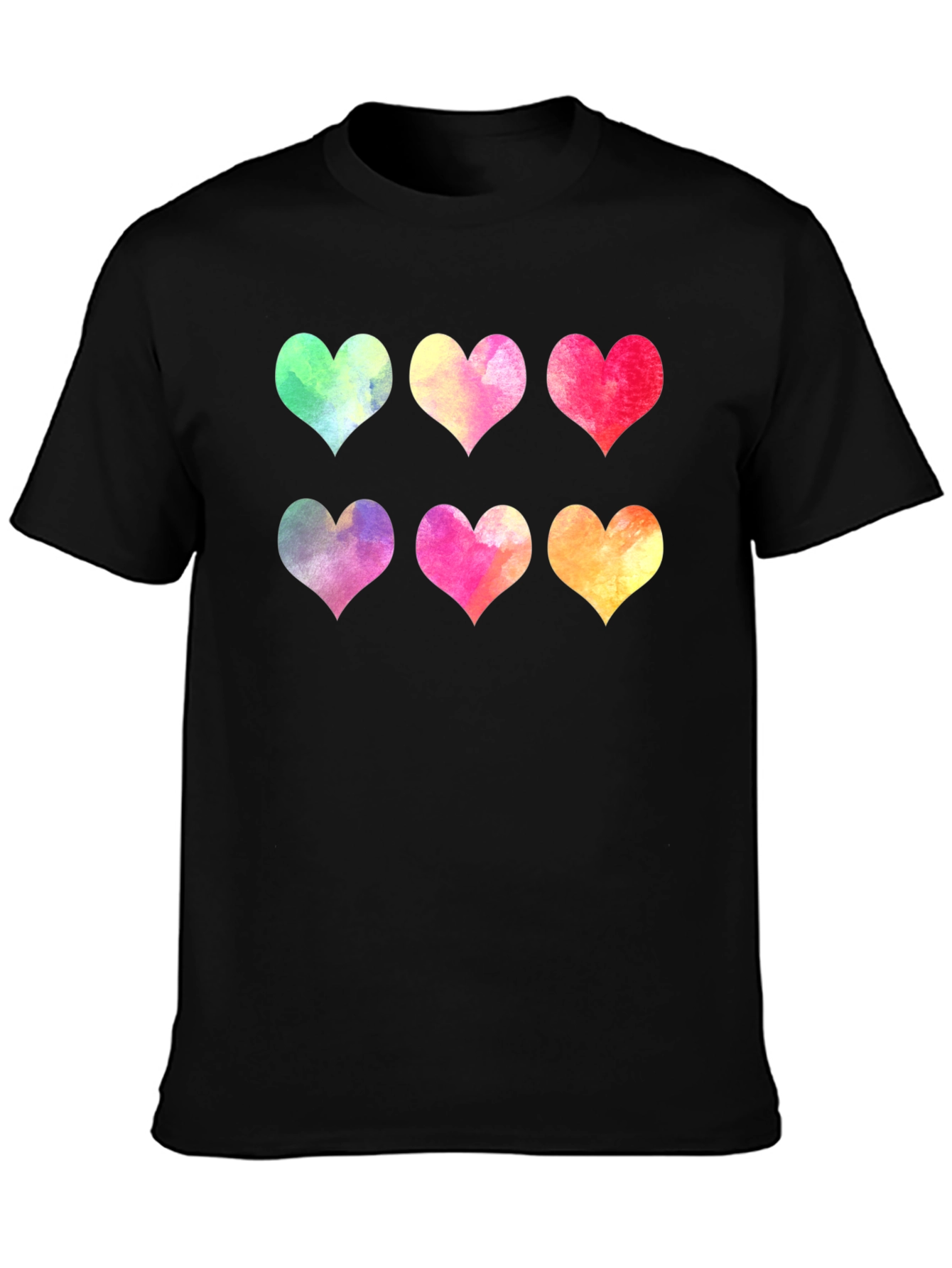 Watercolor Hearts Graphic T-Shirt