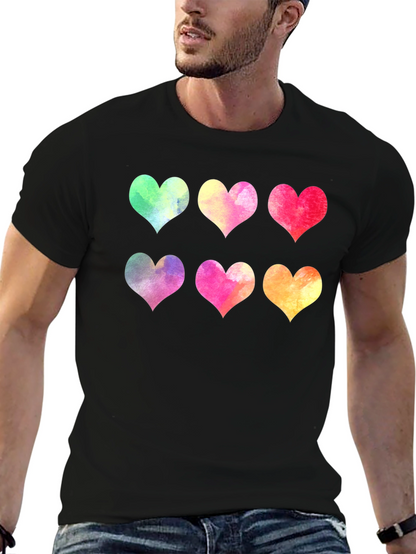 Watercolor Hearts Graphic T-Shirt