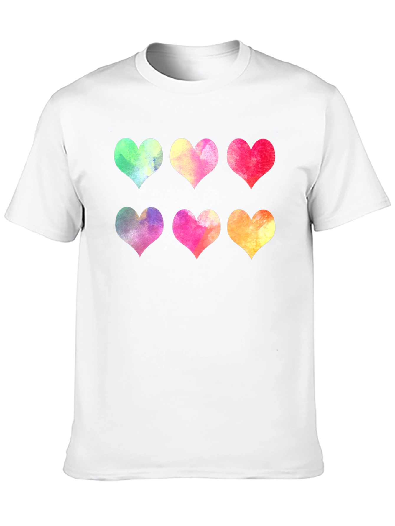 Watercolor Hearts Graphic T-Shirt