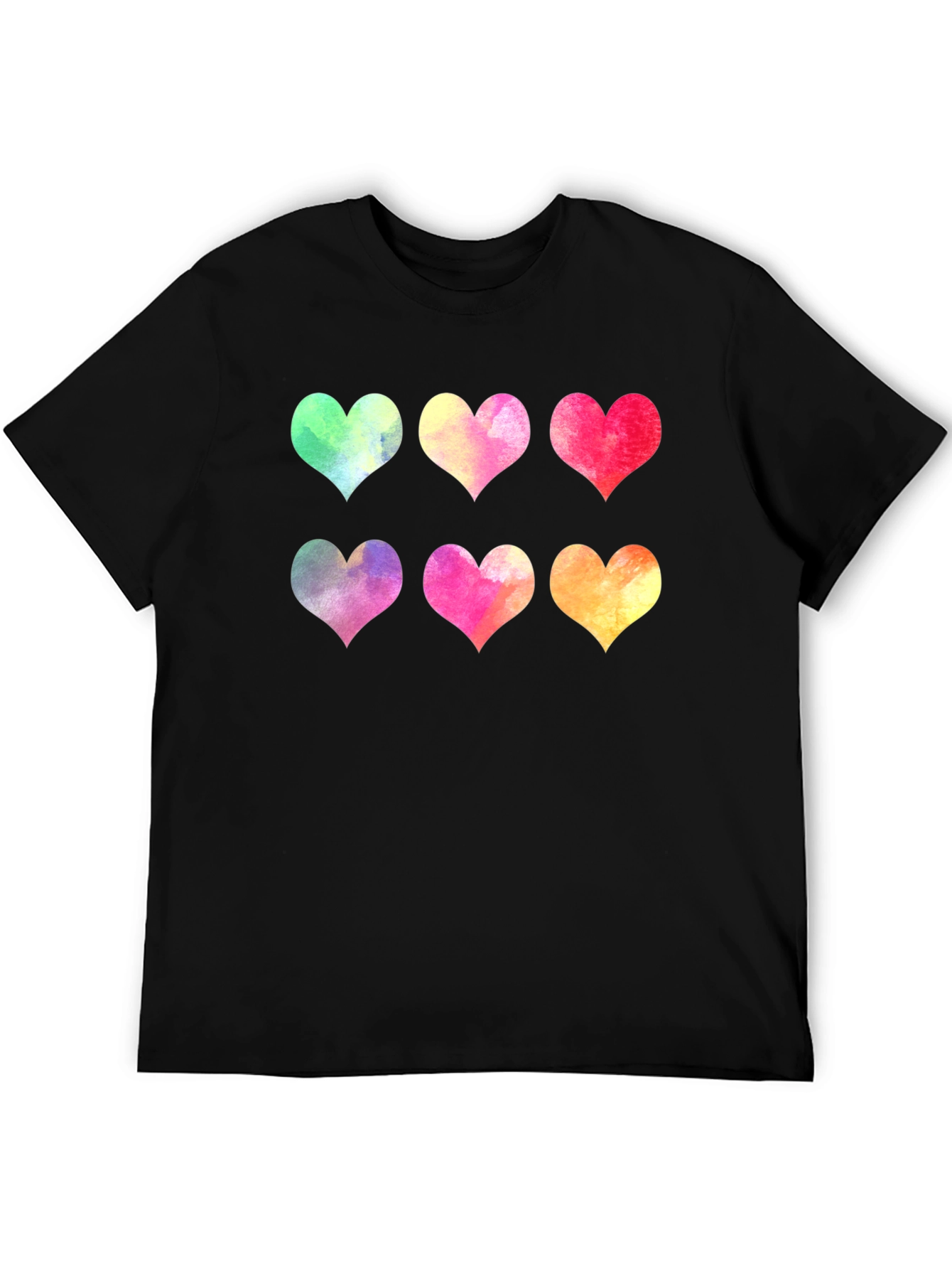 Watercolor Hearts Graphic T-Shirt