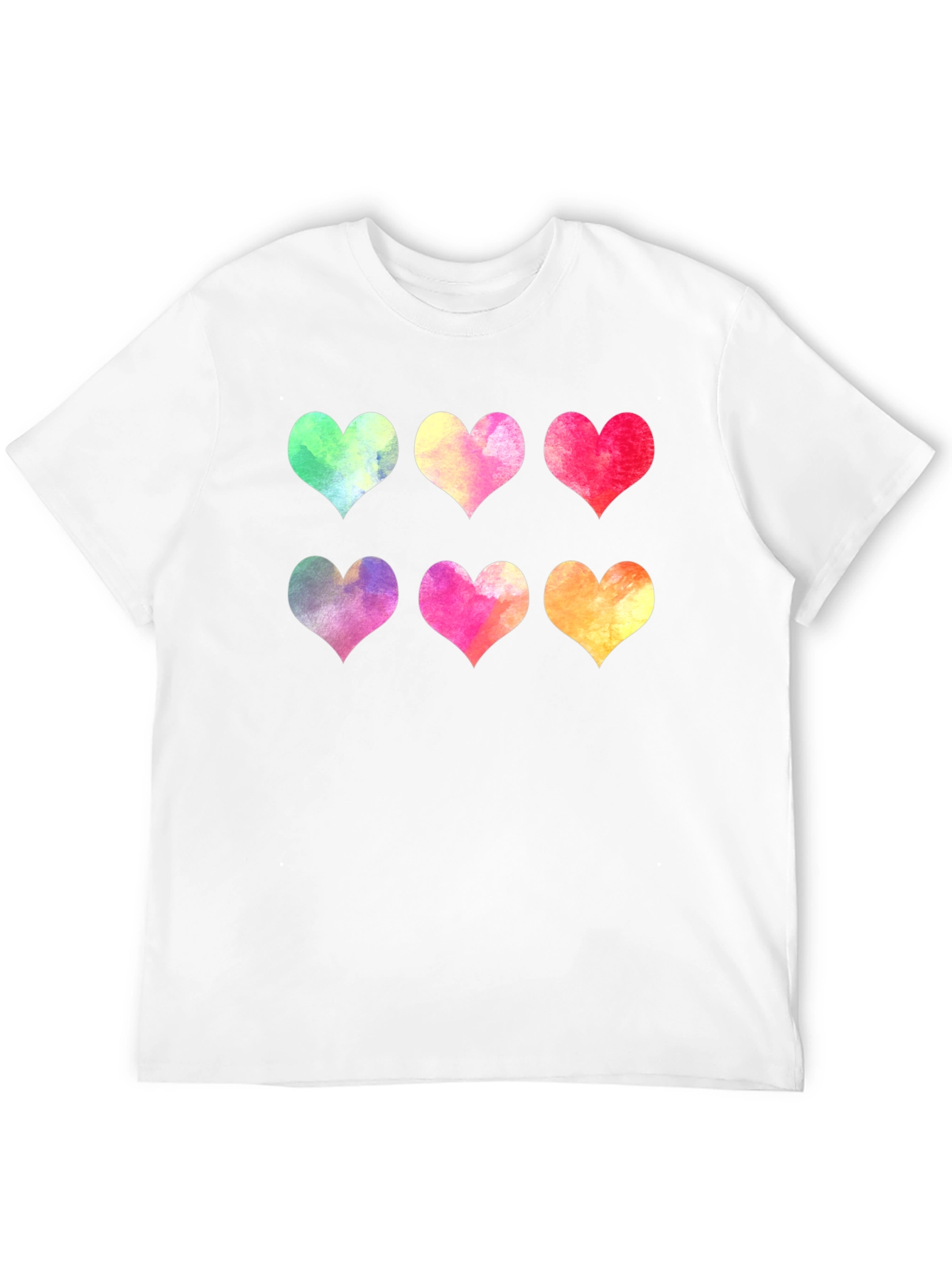 Watercolor Hearts Graphic T-Shirt