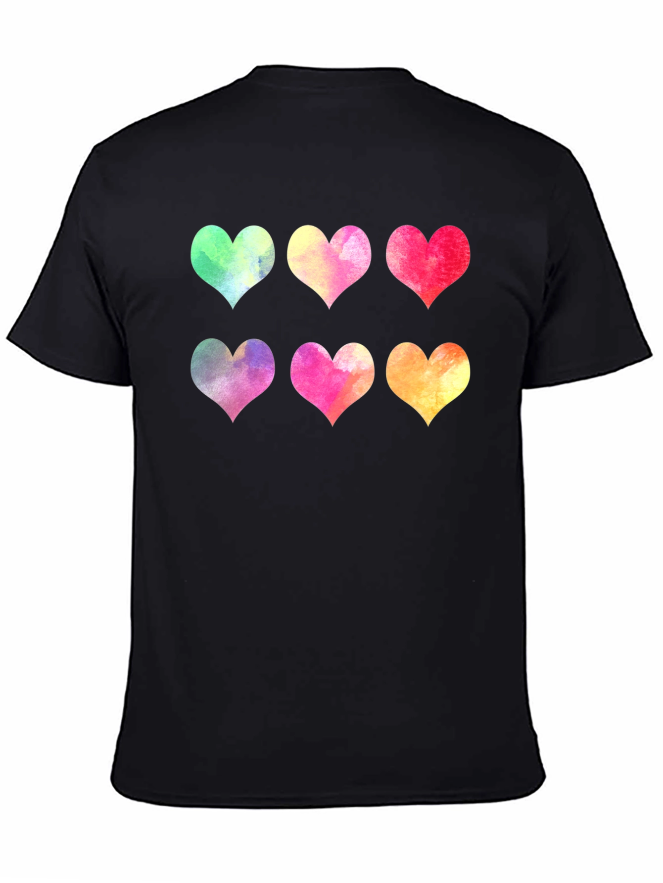 Watercolor Hearts Graphic T-Shirt