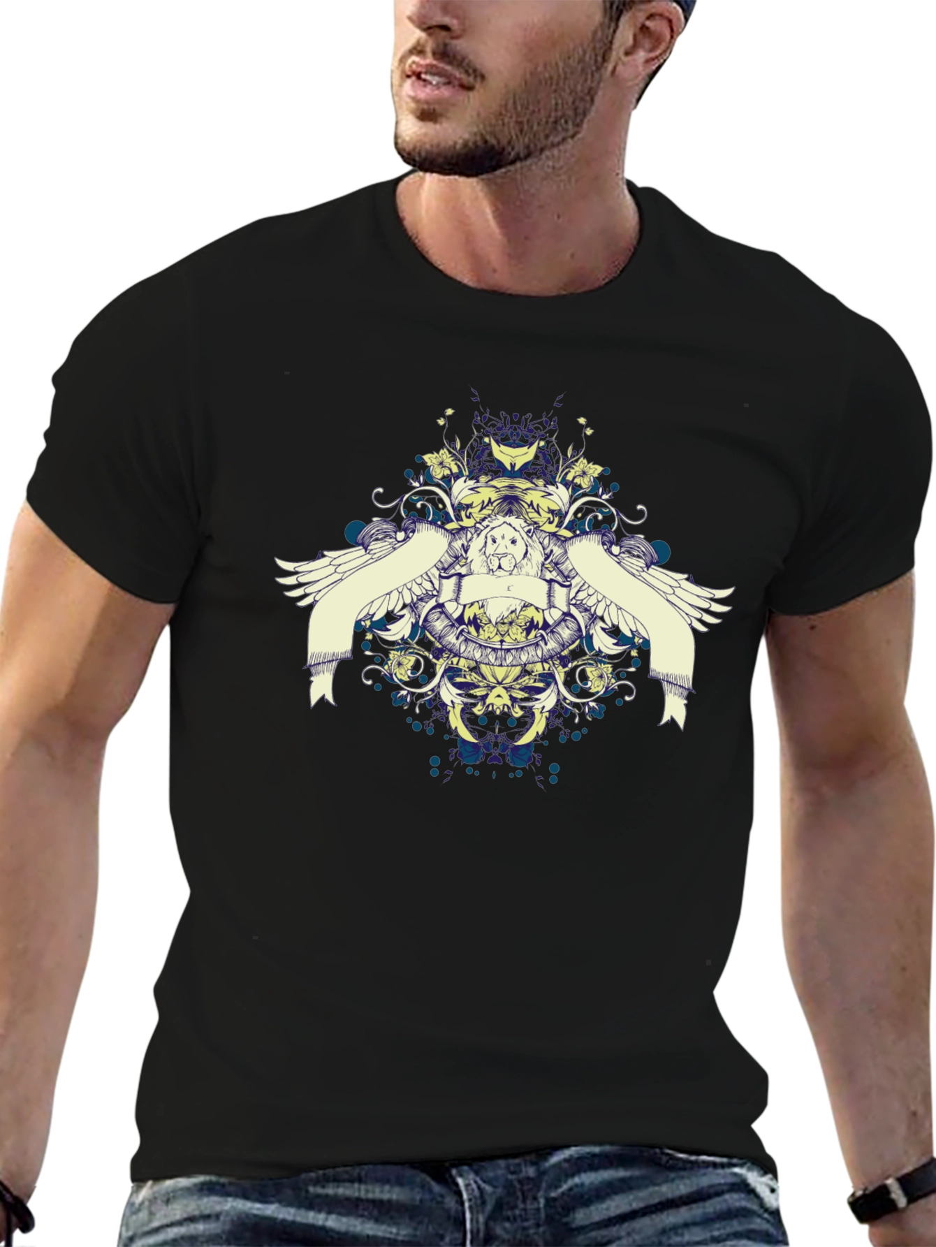 Graphic Print Black Casual T-Shirt