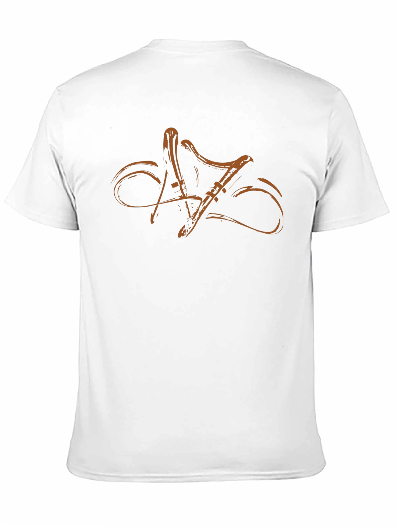 Stylish Black T-Shirt with Abstract Musical Instrument Design