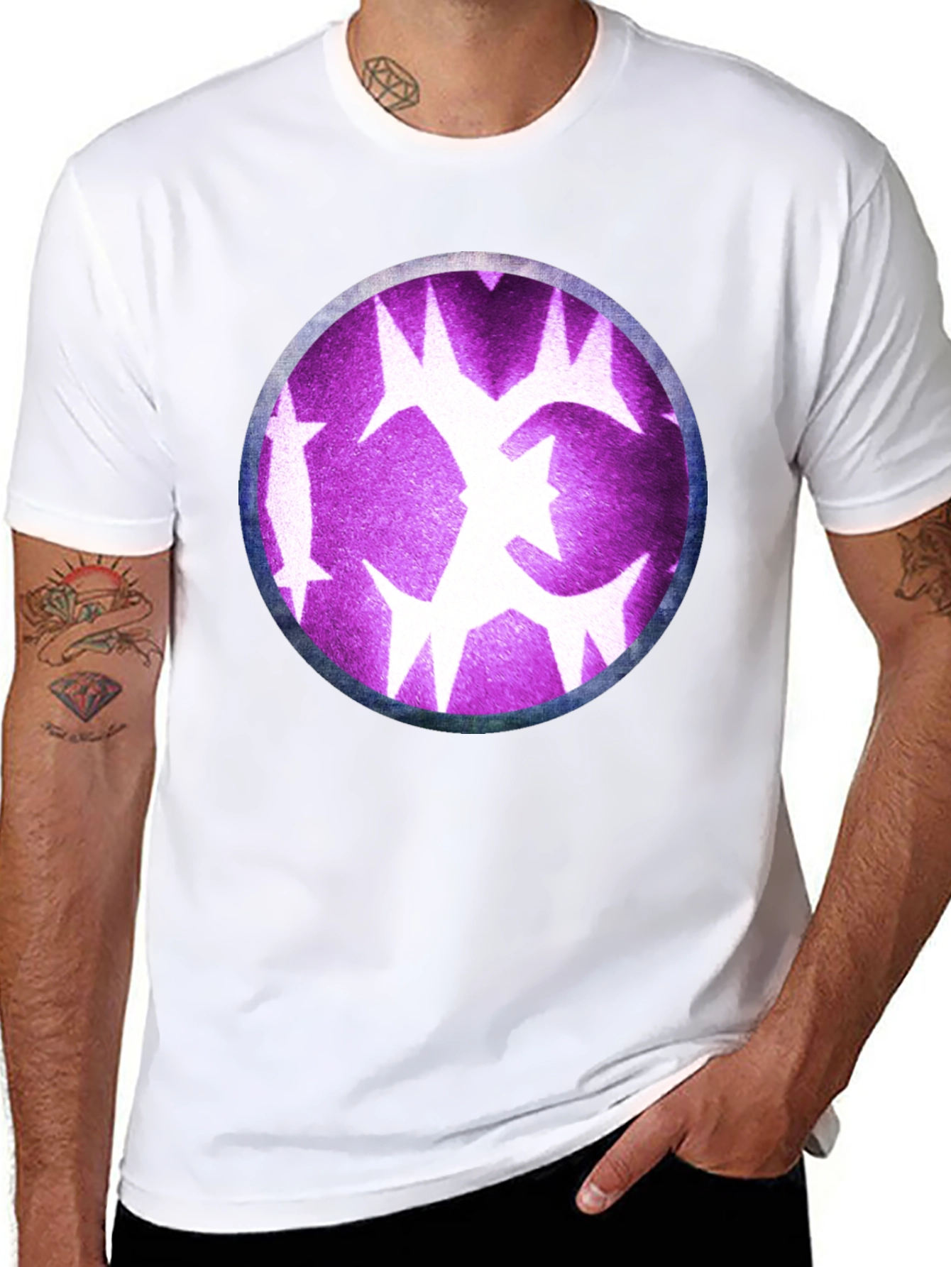 Graphic Tee - Purple Starburst Design