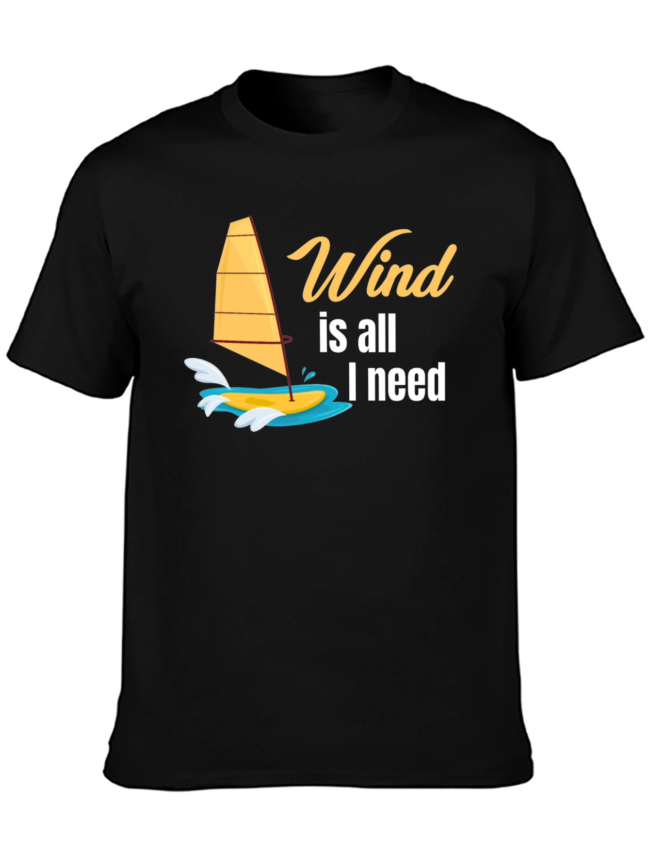 Wind is All I Need Black Graphic Tee