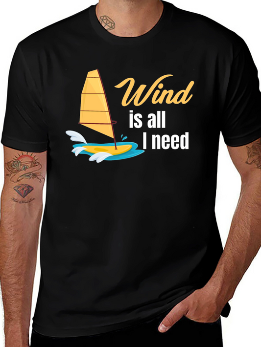 Wind is All I Need Black Graphic Tee
