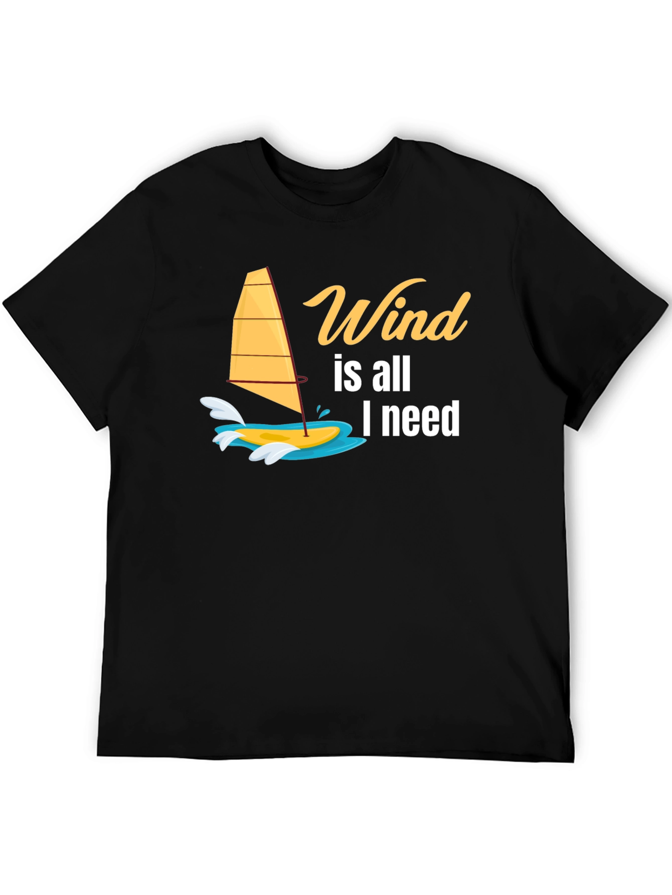 Wind is All I Need Black Graphic Tee
