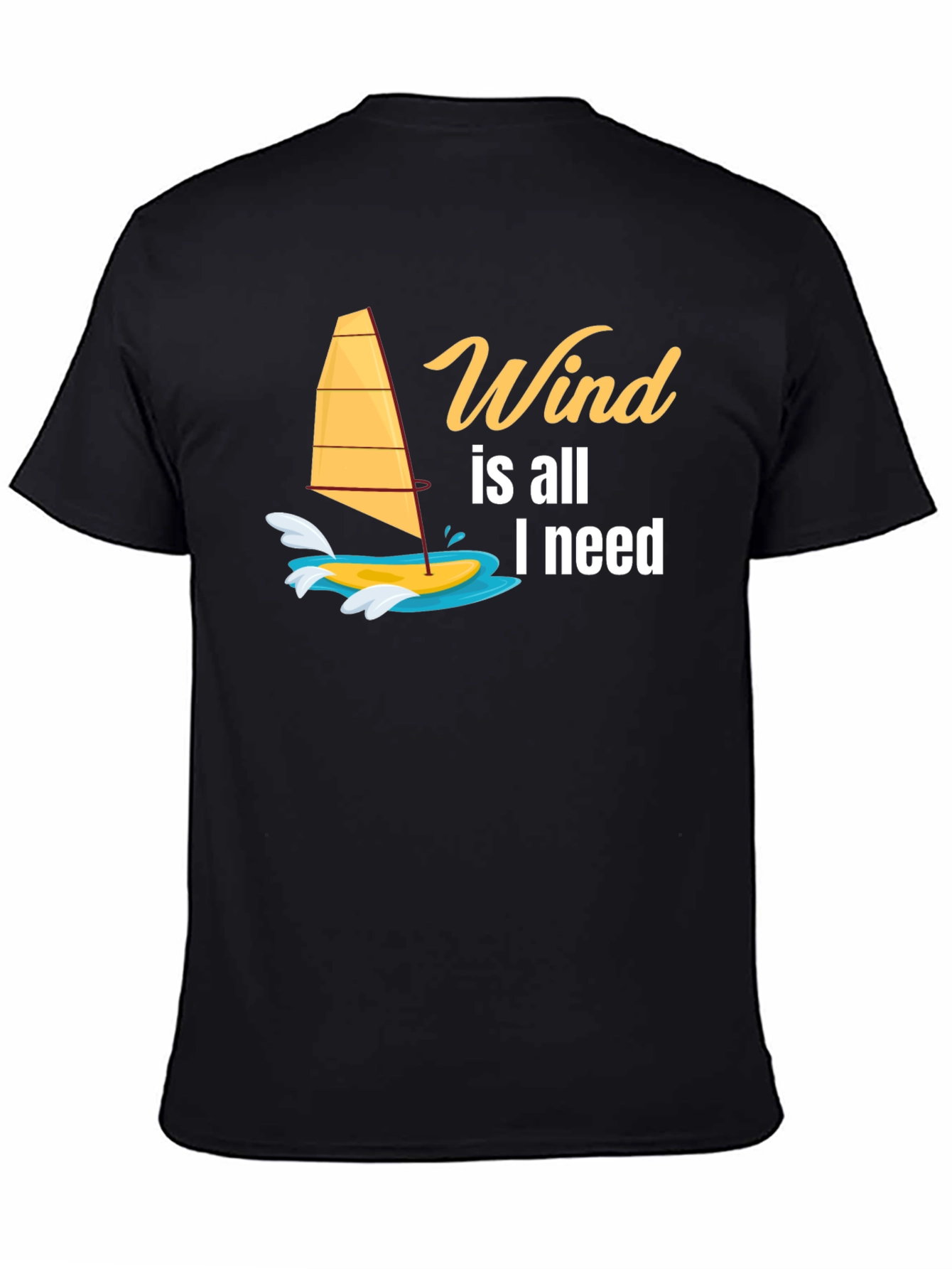 Wind is All I Need Black Graphic Tee