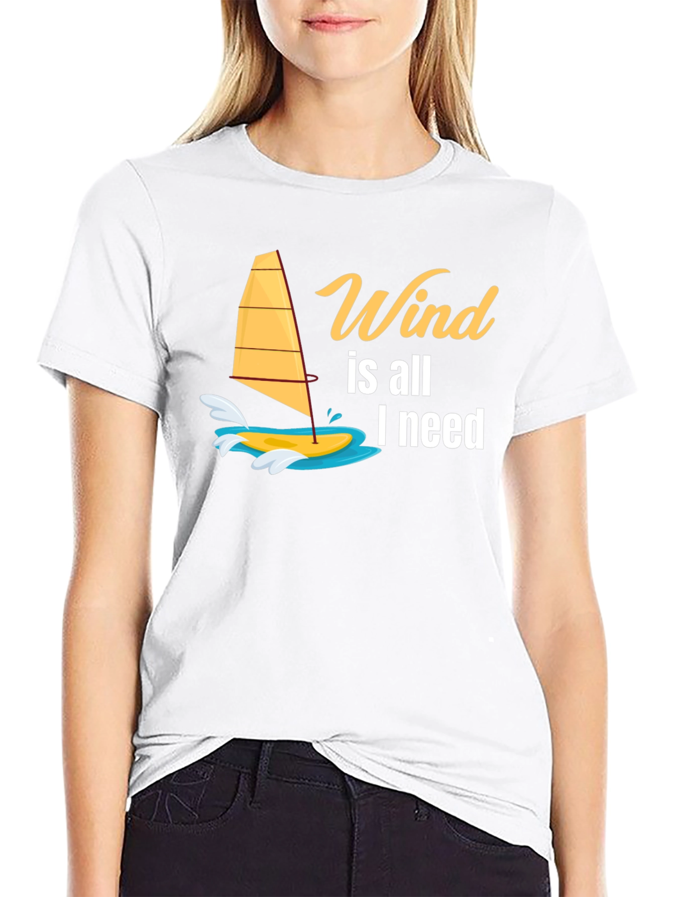 Wind is All I Need Black Graphic Tee