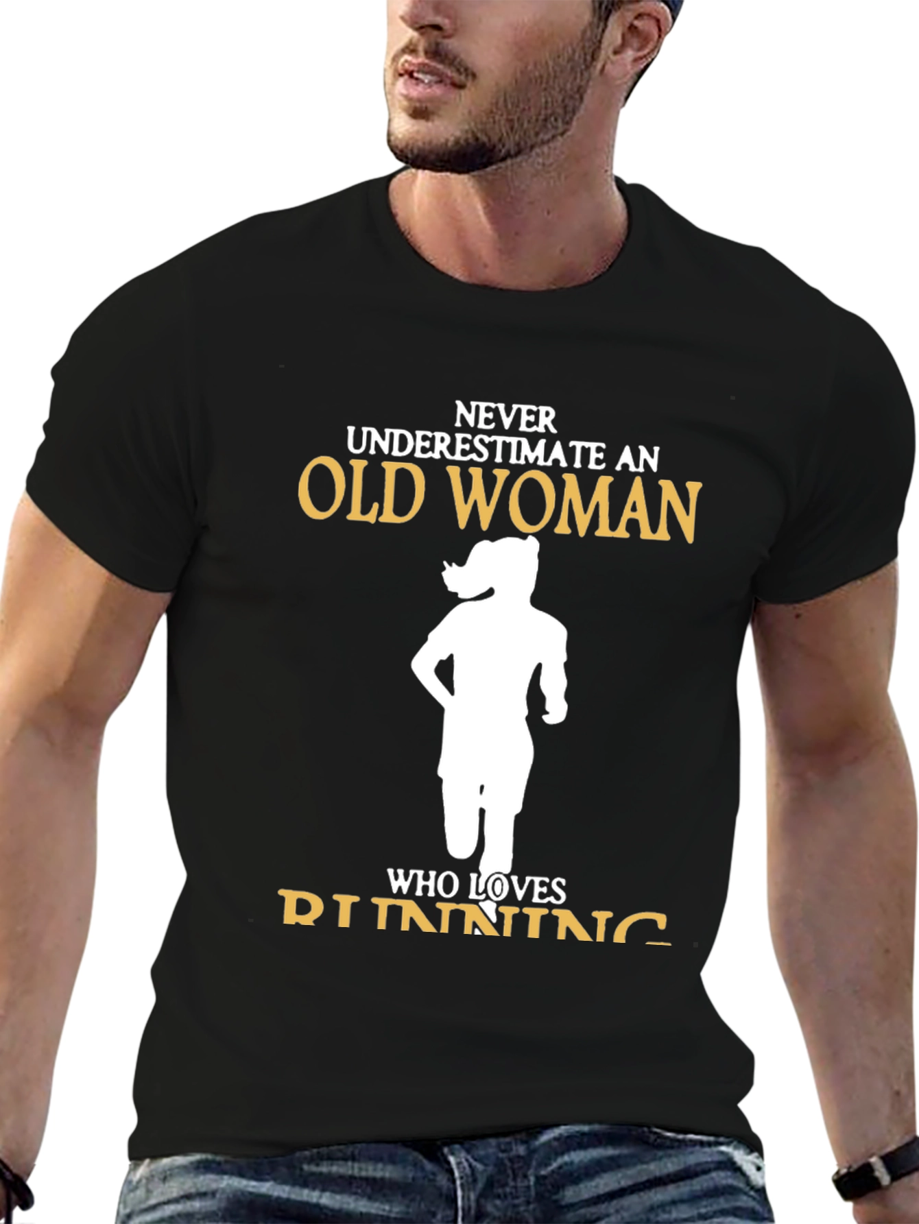 Never Underestimate Old Woman Running T-Shirt