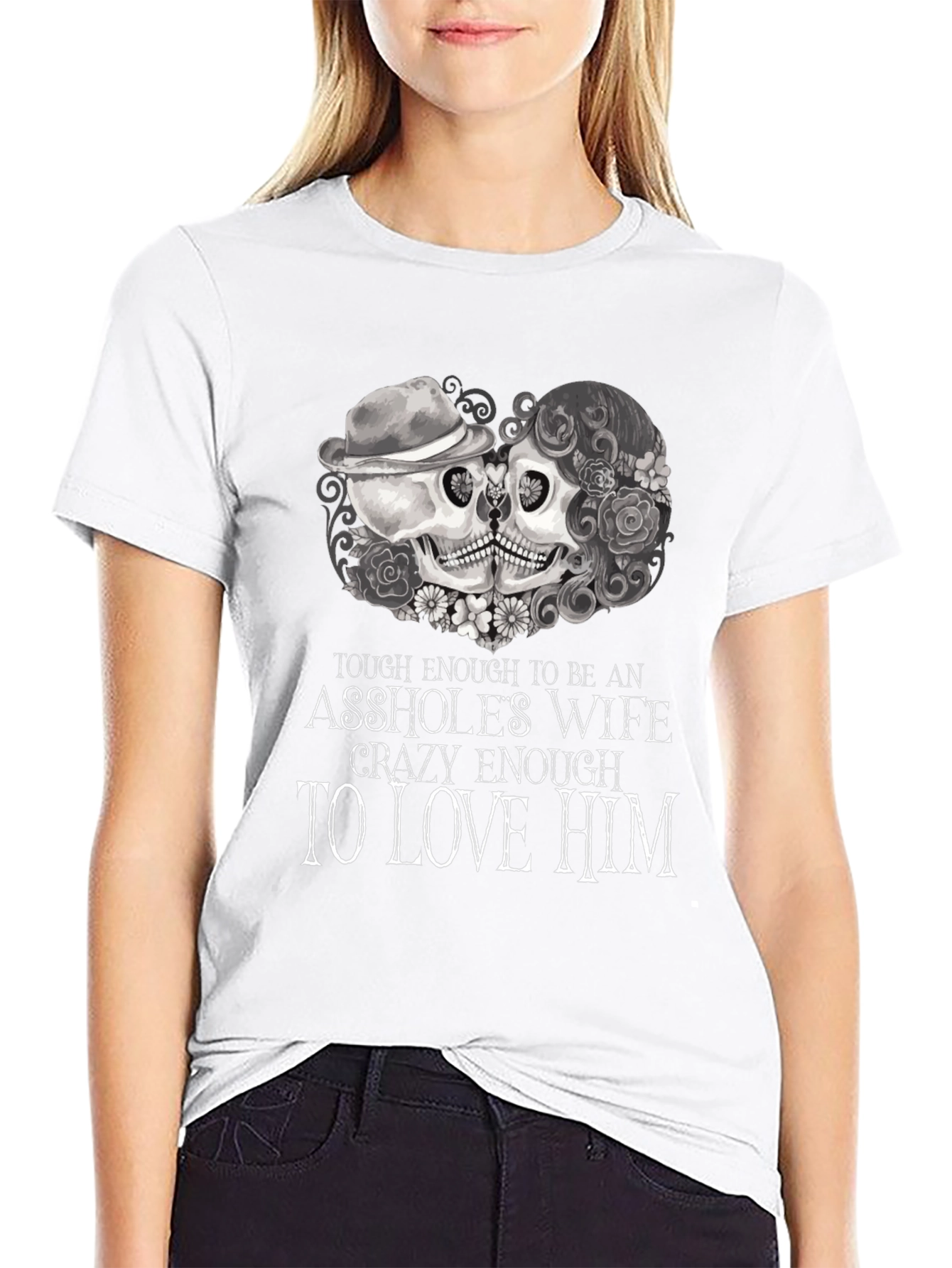 Tough Enough Skull Couple Graphic Tee