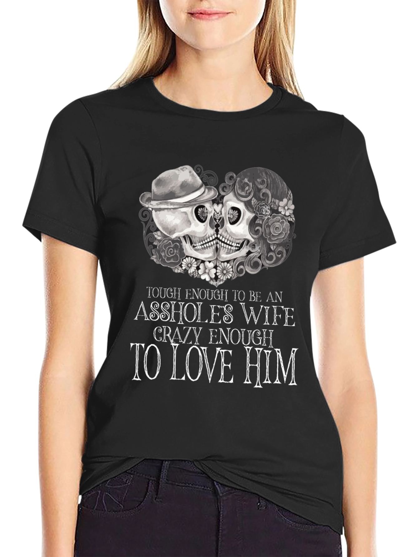 Tough Enough Skull Couple Graphic Tee