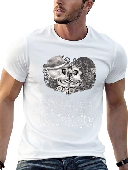 Tough Enough Skull Couple Graphic Tee