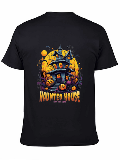 Spooky Haunted House Graphic Tee - Halloween Shirt