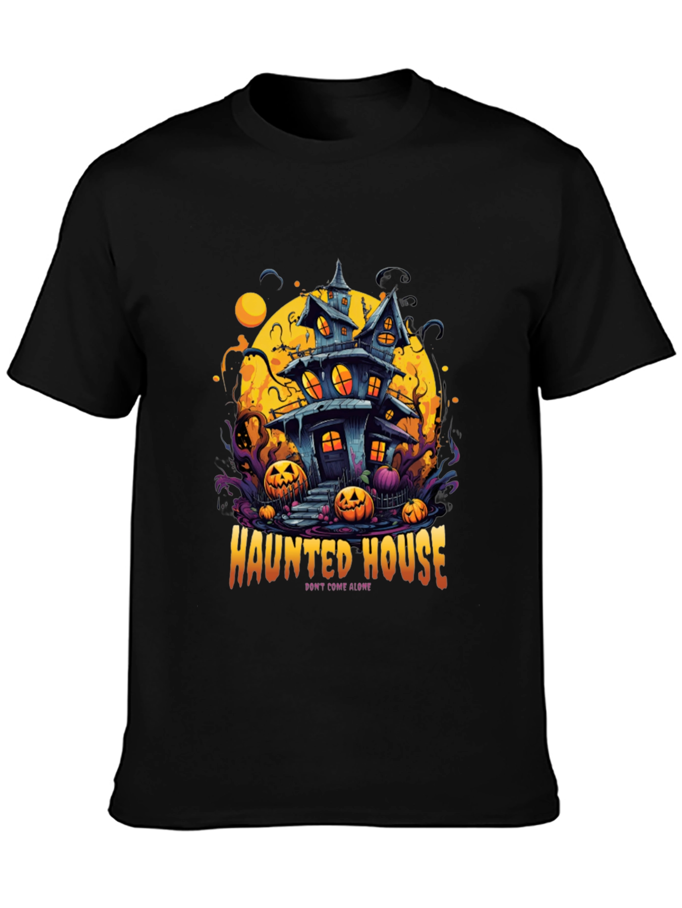 Spooky Haunted House Graphic Tee - Halloween Shirt
