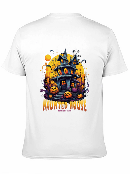 Spooky Haunted House Graphic Tee - Halloween Shirt